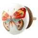 Multicolor Butterfly Ceramic Flat Drawer Knob